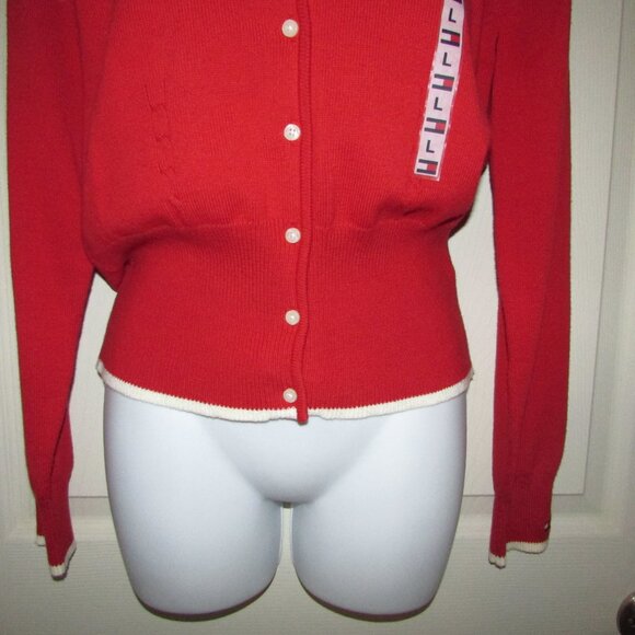Tommy Hilfiger Red Sporty Cardigan - L - New - Picture 3 of 12
